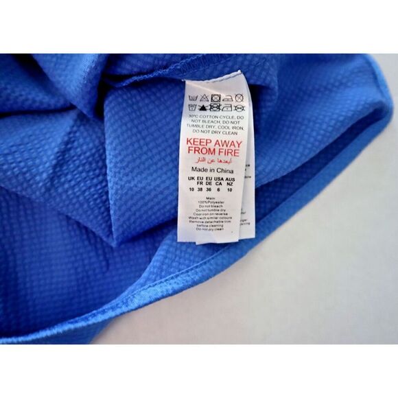 Nasty Gal WJRNG0678 Women's Sz 6 Cobalt Blue Satin V-Neck Ruched Bust Mini Dress - Picture 4 of 11